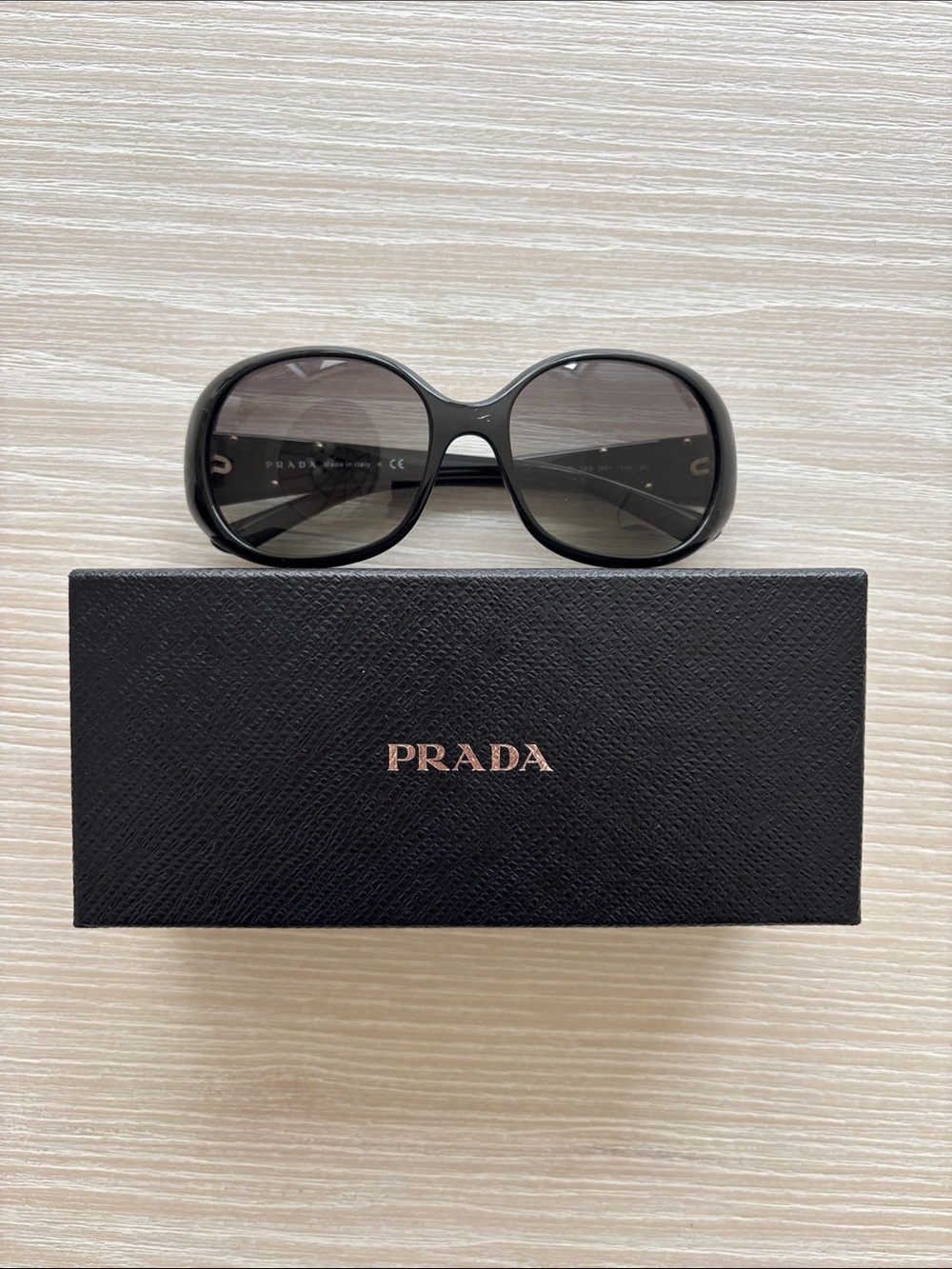 Prada Black Oversized Rounded Women's Sunglasses